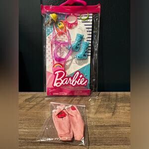 Barbie Accessories (Snow boots, ice cream, sunglasses, rainbow purse, jewelry